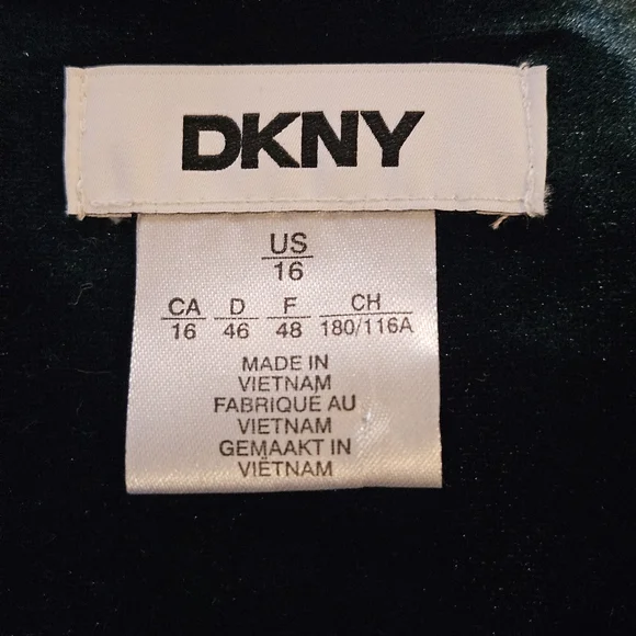 NWOT DKNY Long Sleeve Ruched Bodice Faux Wrap Velvet Midi Dress:Hunter Green: 16 - Picture 12 of 13